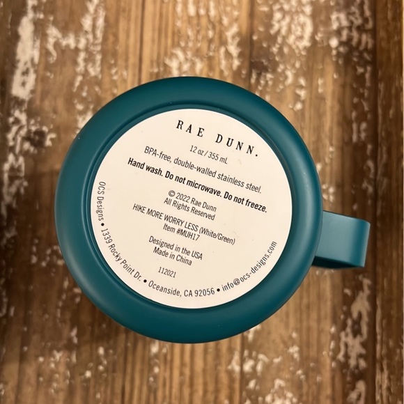 Rae Dunn Insulated Stainless Steel Mug "Hike More Worry Less" - Picture 4 of 4